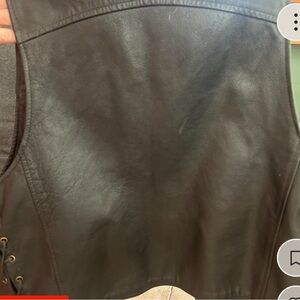 Black Leather biker Vest